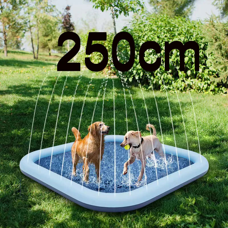 Hundleksak med vattenspridare och pool